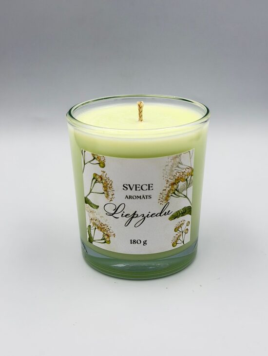 Liepziedu sojas vaska svece 180g,